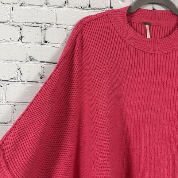 Free People Easy Street Slouchy Tunic Sweater Top Strawberry Spritz - Picture 12 of 14